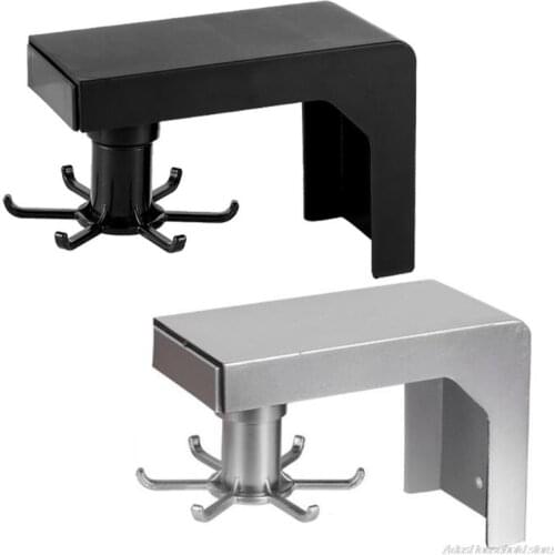 Retractable Utensil Holder Storage Rack Kitchen Organizer with 6 Hooks for Hang Key/Coat/Tea/Towel Home Rotating Rack wholesales