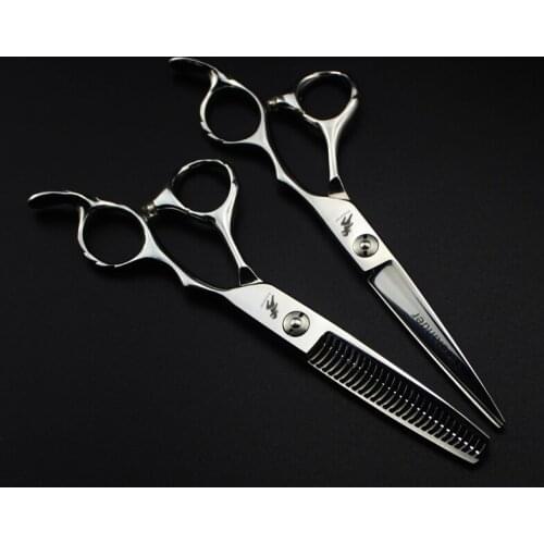 "Japanese Hair Scissors Hairdressing Scissors Shaver and Hairdressing Scissors Set 6 Inch Silver Stainless Steel Type Size Teeth