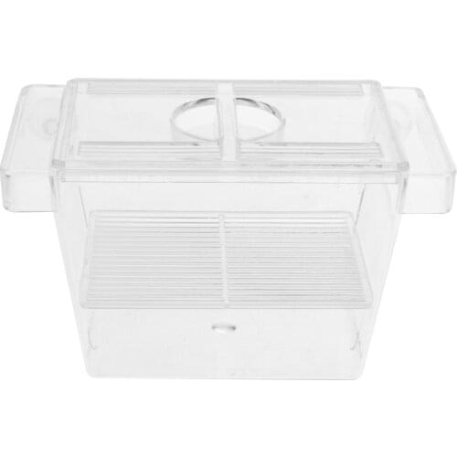 High Transparent Aquarium Tank Plastic Feeding Box for Fish Aquarium Fish Breeding Box 128 x 70 x 72mm
