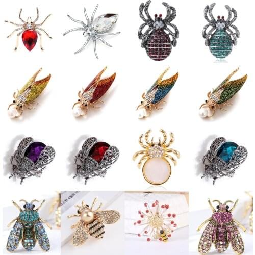 Animal Bee Spider Brooches Insect Brooch Scarf Pins Banquet Christmas Gifts Jewelry Kids Coat Suit Clothes Accessories 1PC