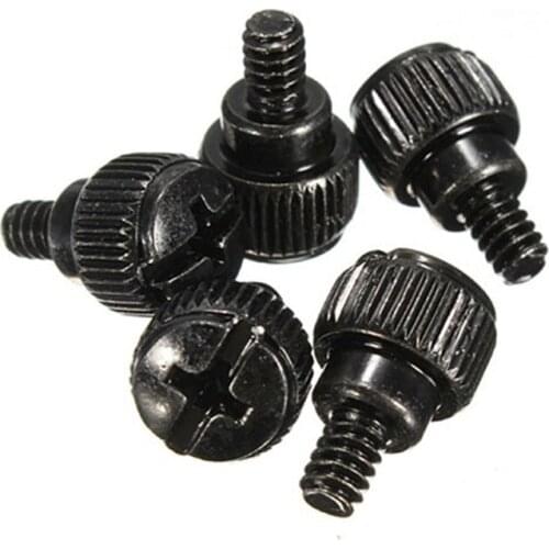 10Pcs 3.5*5mm Black Thread Teeth Length 5mm Computer PC Case Cooling Fan Toolless Adjustment Screw Thumbscrews Thumb Screw