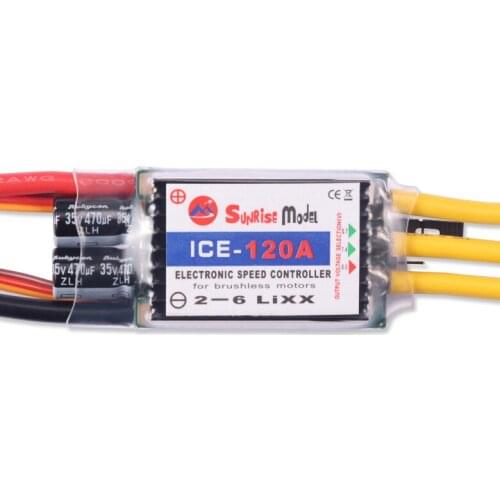 50*30mm SunriseModel ICE 120A 2-6S Brushless ESC with 5.7V-7.4V-8.0V/12A BEC for RC Model Airplane Helicopter Drones DIY Parts