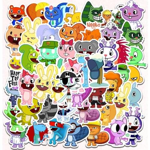 50PCS Happy Tree Friends cute 2021 cartoon Stickers For Car Laptop PVC Backpack Home Decal Pad Bicycle DIY waterproof Decal