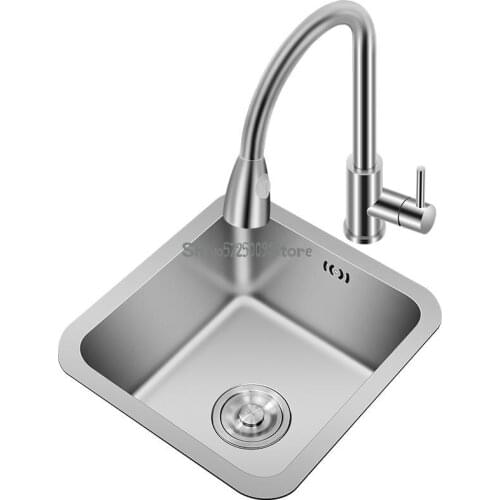 304 Stainless Steel Bar Counter Sink Kitchen Small Sink Under Counter Sink Single Slot Balcony Laundry Sink For Household Use