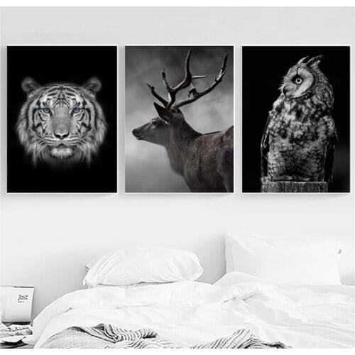 Black White Owl Cow Deer Tiger Animals 5D Diamond Embroidery full round drill diy diamond painting mosaic Home decor