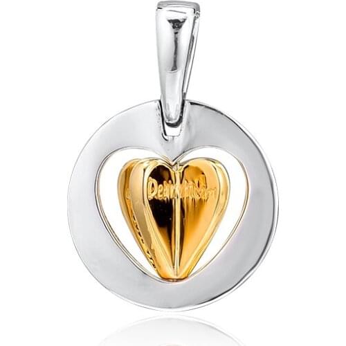 CKK Silver 925 Jewelry Fits Pandora Bracelets Shine Moms Golden Heart Dangle Charm Original Sterling Silver Beads