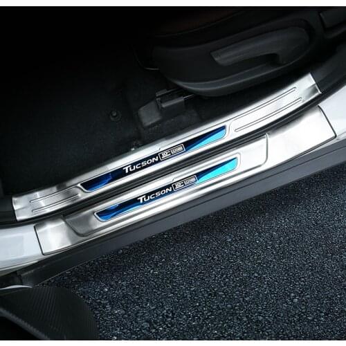 For Hyundai Tucson 2015 to 2018 High-quality stainless steel Plate Door Sill Welcome Pedal Car Styling Accessories 4pcs/set