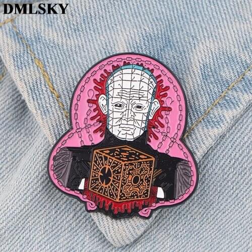 DMLSKY Horror fiction Personality Metal Pin For Women Men Backpack Pin clothes Pins badge Hat Pin Charm Jewelry M4001