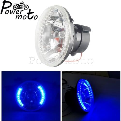 12V LED Motorcycle Headlight H4 Round High/Low Beam Signal Indicator Head Lamp For Harley Curiser Chopper Bobber Head Light