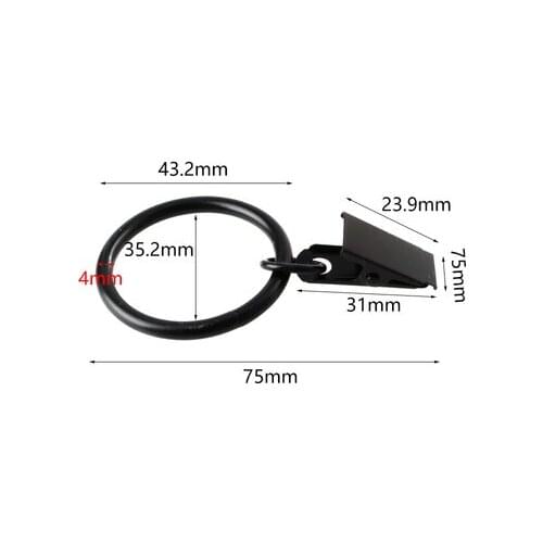 Hardware accessories Curtain ring curtain hook bath hook Roman ring curtain ring metal curtain clip hook black