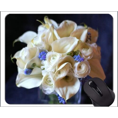 Gaming Mouse Mat,White rose earth rose flower -Stitched Edges