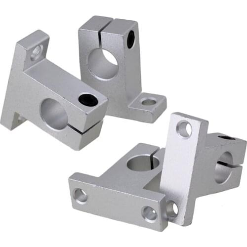 Silver Aluminum SK12 12mm Linear Rail Shaft Clamping Guide Support Block Motion CNC Router Pack of 4