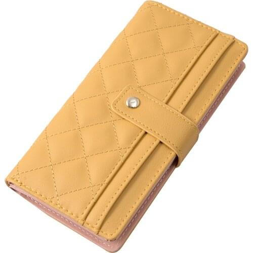 Fashion Diamond Lattice Womens wallet bag Long Zipper leather wallet Multi Cards Slots women wallets 2021 Brand ladies purse