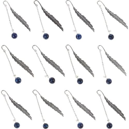 Creative Noctilucent 12 Constellation Bookmark Pendant Metal Book Marker Stationery School Office Supplies