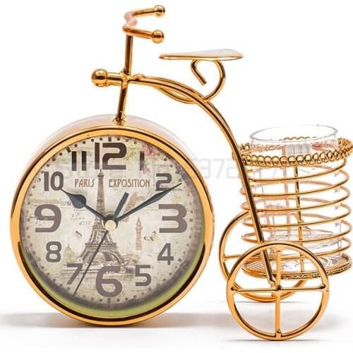 Creative silent clock and watch ornaments desktop living room simple modern personality table top clock bedside seat clock