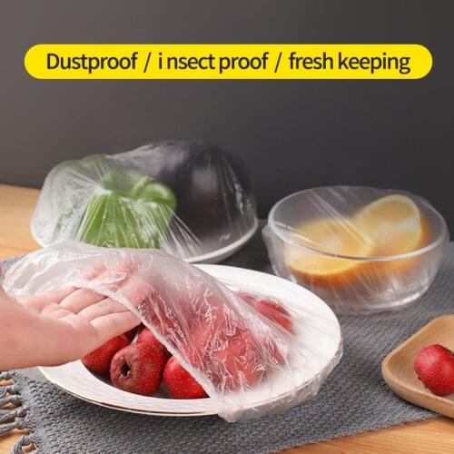 100PCS Durable Food Storage Covers for Bowls Elastic Plate Silicone Lid Covers Vacuum Bags Kitchen Food Fresh Seal Cover