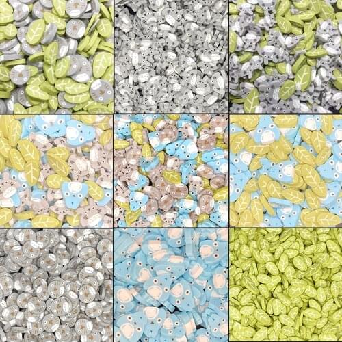 30g Totoro Leaves Slice Polymer Clay Sprinkles for Slime Filling DIY Crafts Plastic Klei Tiny Cute Mud Particles Accessories