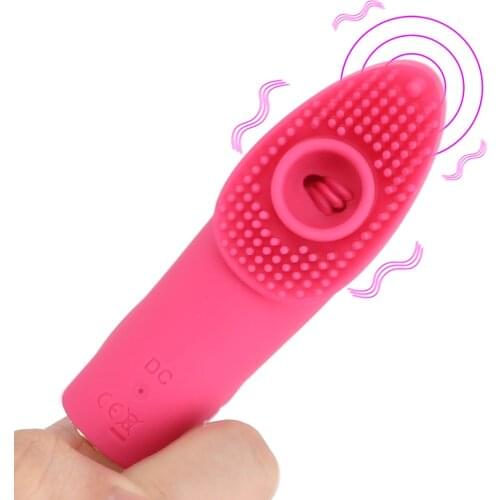 Tongue Licking Vibrator Finger Sleeve Vibrator G-Spot Clitoris Stimulator Vibrating Egg Sex Toys for Women
