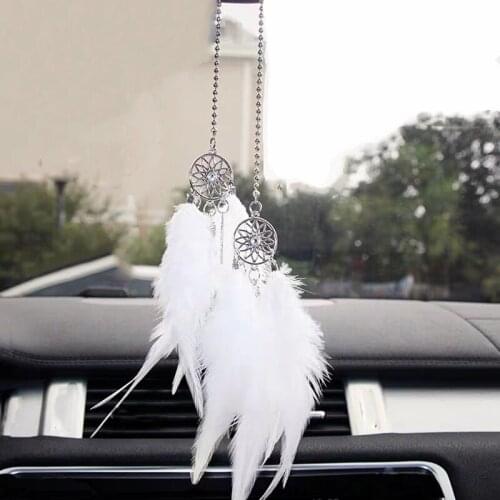 Car Feather Dream Catcher Handmade Wall Hanging Car Ornament Craft Car Hangings Decor Wind Chimes