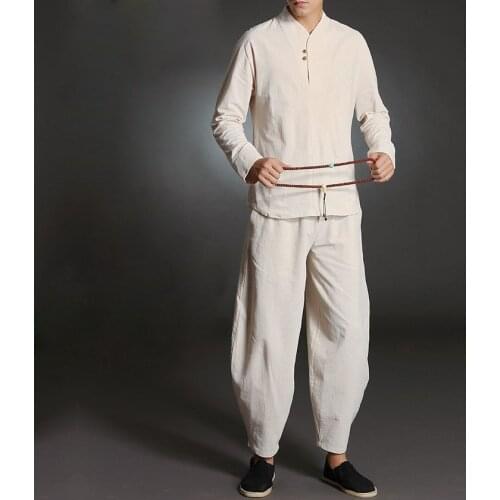 4color high quality male spring&summer pure cotton lay meditation clothes outfit yoga suits men uniforms clothing blue/black