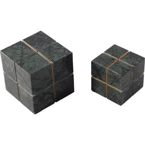 Nordic Creative Modern Home Decor Green White Square Natural Marble Geometric Ornament Office Desktop Home Decoration
