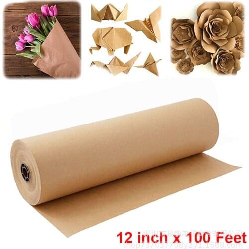 30meters Brown Kraft Wrapping Paper Roll for Wedding Birthday Party Decoration Scrapbook Paper Flower Bouquet Wrapping Paper