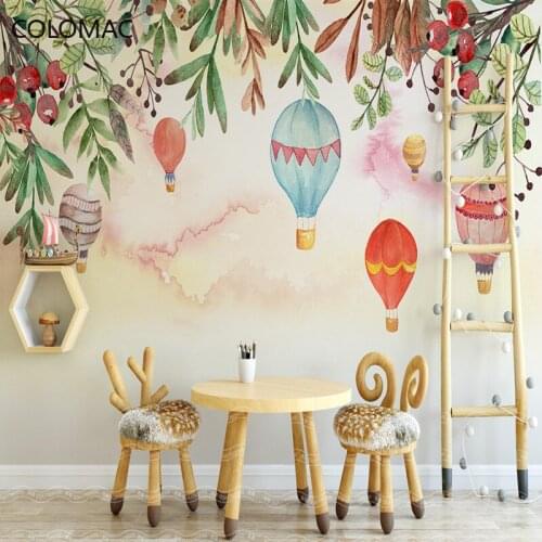 Colomac Custom Mediterranean Reed Flowers and Birds Wallpaper Childrens Room American Pastoral Style Mural Decor Drop Shopping