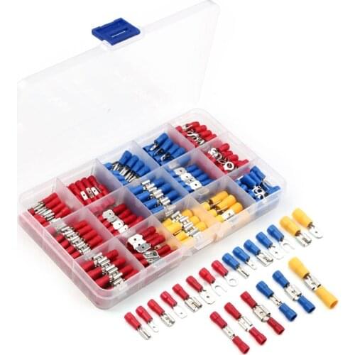 280/480Pcs Crimp Spade Terminal Assorted Electrical Wire Cable Connector Kit Crimp Spade Insulated Male Female Crimping Tools