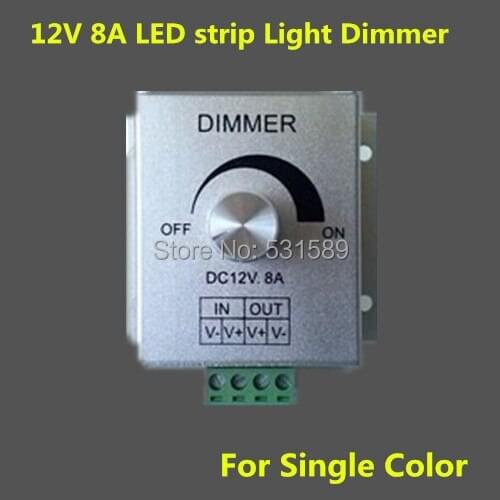 Wholesale 20pcs DC 12V 8A LED strip Light Dimmer for Single Color Aluminum