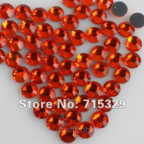 Orange ss6 ss10 ss16 ss20 ss30 glass material DMC HOTFIX Rhinestone Crystal stones for rhinestone motif
