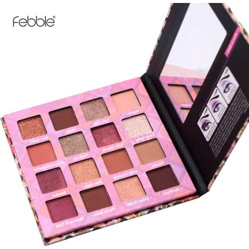 Febble 16 color eyeshadow palette sombra de ojos paleta de sombras eye shadow makeup maquiagem sombra paletas de maquillaje