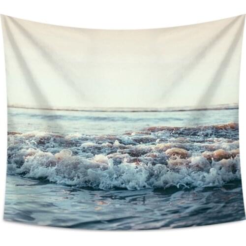 Beach Ocean Tapestry Wall Hanging Carpet Sea Waves Landscape Hippie Trippy Tapiz Nature Art Wall Cloth Dorm Bedroom Boho Decor