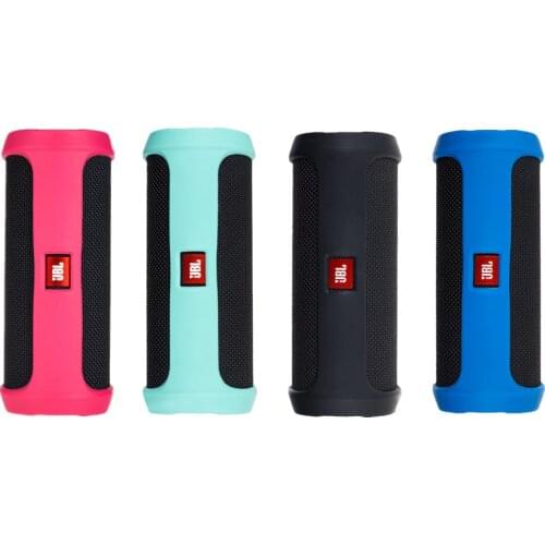 Portable Silicone Case Protective Travel Case Soft Silica Gel Storage Pouch Audio Case for JBL Flip 4 Flip4 Bluetooth Speakers