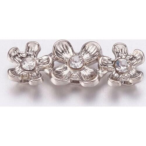 PandaHall 10pcs 6.5x18x4mm Alloy with Grade A Middle East Rhinestone Bar Spacers for Jewelry Making DIY Findings Accessories Hot