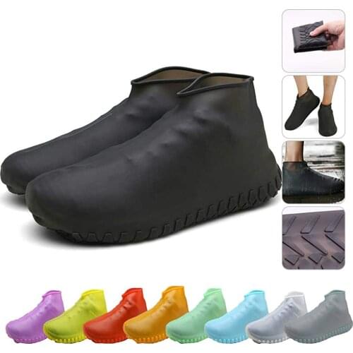 Rain boots waterproof PVC rubber boots non-slip water shoes cover rain boots, reusable, easy to carry for women, men, children