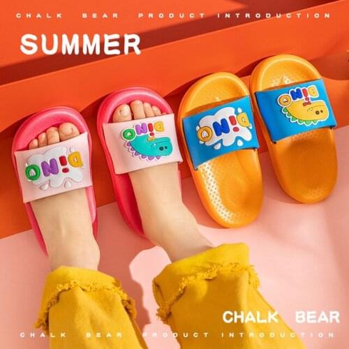 Free Shipping Summer Slides Shoes Kids Girls Boys Slippers Cute Cartoon Home Indoor Outdoor Children Baby Slippers PVC Soft Sole