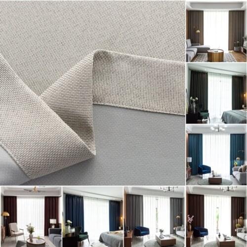 Modern 75% Shading Blackout Beige Window Curtains for Bedroom Treatment Living Room White Blinds Ready Made Drapers Kitchen