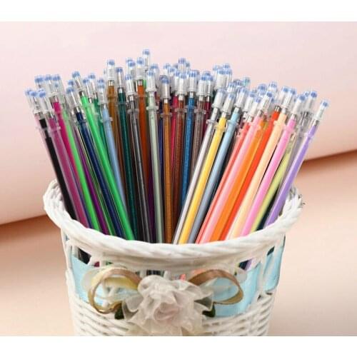 100 Colors Gel Pen Refill Rod 0.7mm Multi Colored Painting Gel Ink Pens Refills Metallic Pastel Neon Glitter Pens DIY Graffiti