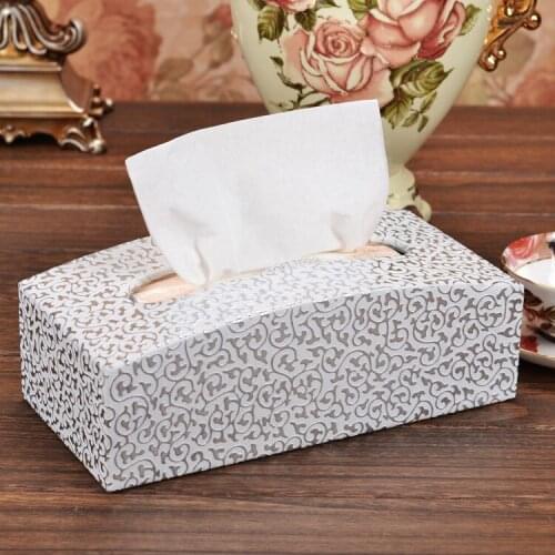 Unique arch-shaped rectangle leather tissue box holder toilet paper storage 412A