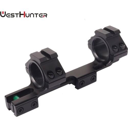 WESTHUNTER Dovetail 11mm Rail Scope Mount One Piece 1 Inch/30mm Optical Sights Ring Bubble Level with Rail on Top for Hunting