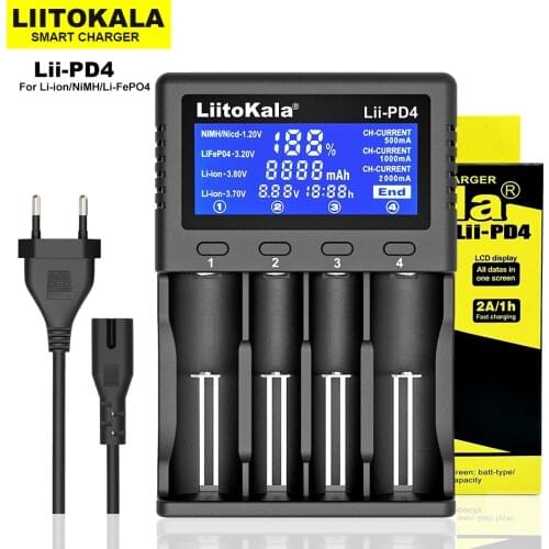 Liitokala Lii-500 Lii-PD4 Lii-500S Lii-PD2 LCD 3.7V 18650 18350 18500 21700 20700B 20700 26650 AA NiMH lithium-battery Charger