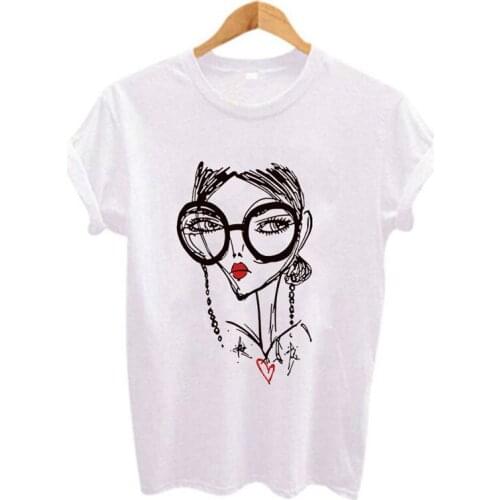 Women Summer Short Sleeve O Neck Harajuku T-shirt Casual Plus Size Womens Clothing Vogue Cool Girl Print T Shirt