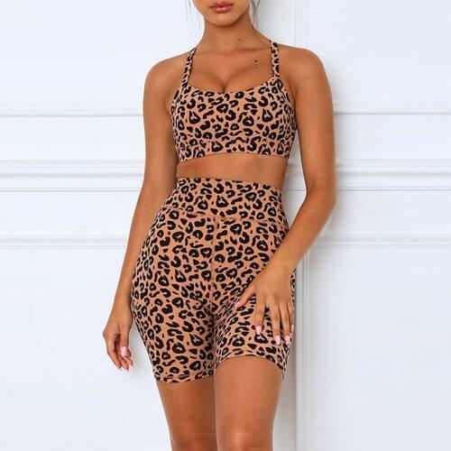 2021 Leopard Print Yoga Set for Women Seamless Workout Sportswear Gym Clothing Fitness Leggings Sport Suit Tight Running Clothes