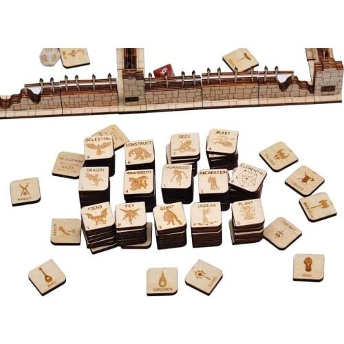 CZYY D&D Tabletop Game Tokens Wood Laser Cut Fantasy RPG Hero and Monster Token Set of 110 Pieces Perfect for Dungeons & Dragons