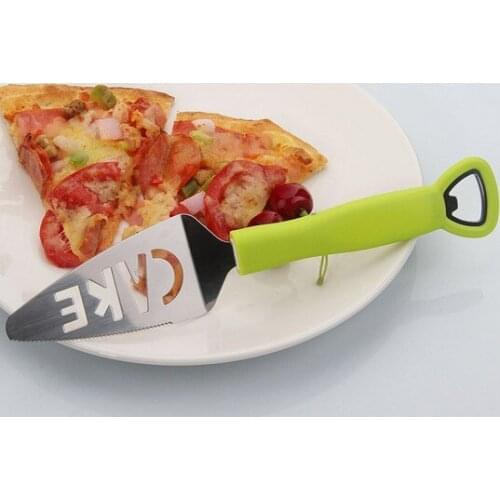 1PC High quality green ABS handle Pizza Knives Stainless Steel cheese knife cheese tools cheese slicer cake cutter KX 172