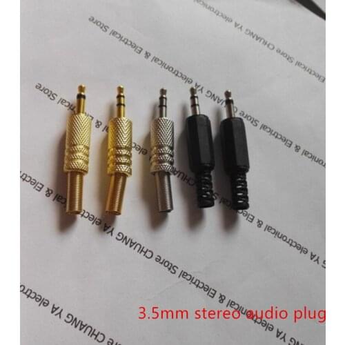 3.5mm stereo audio male plug adapter / dual or single track / black / Gold Plated / Silver