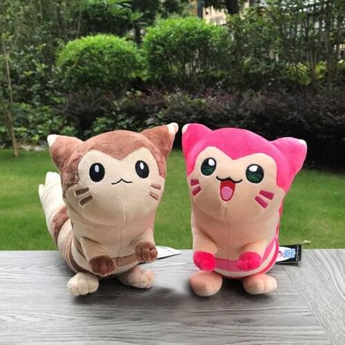 Anime Plush Toys 2 Colors Furret Stuffed Plush Toys Pink Furret Pokemones Plush Doll Toys for Children Christmas Gifts for Kids