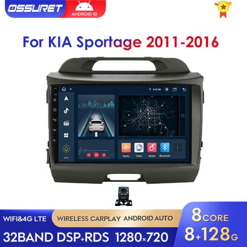 New 9Inch Android10 2Din Car Multimedia GPS Navigation For KIA Sportage 2011-2016 DSP SWC Bluetooth Touch Screen Radio Stereo BT