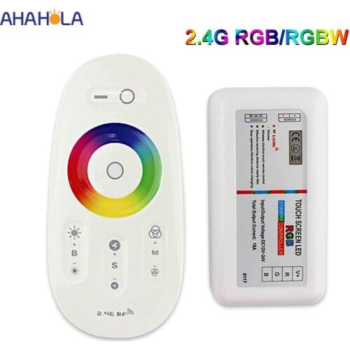2.4G Wireless Remote Control Rgbw Controller 12v 24v Rgb Led Controller Dimmer for 2835 5050 Rgb Tape Strip Light Controladora