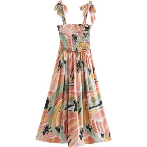 JC·KILIG 2021 Watermark Bow Tie Dress WW8012